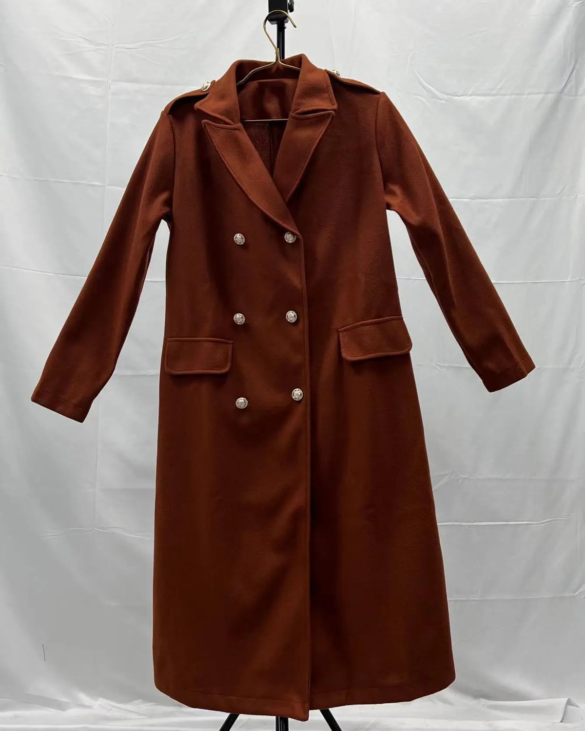Abrigo de Lana Estilo Coreano de Doble Botonadura para Mujer