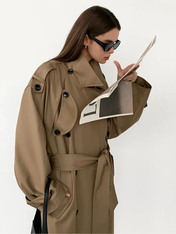 Gabardina Larga Oversized para Mujer