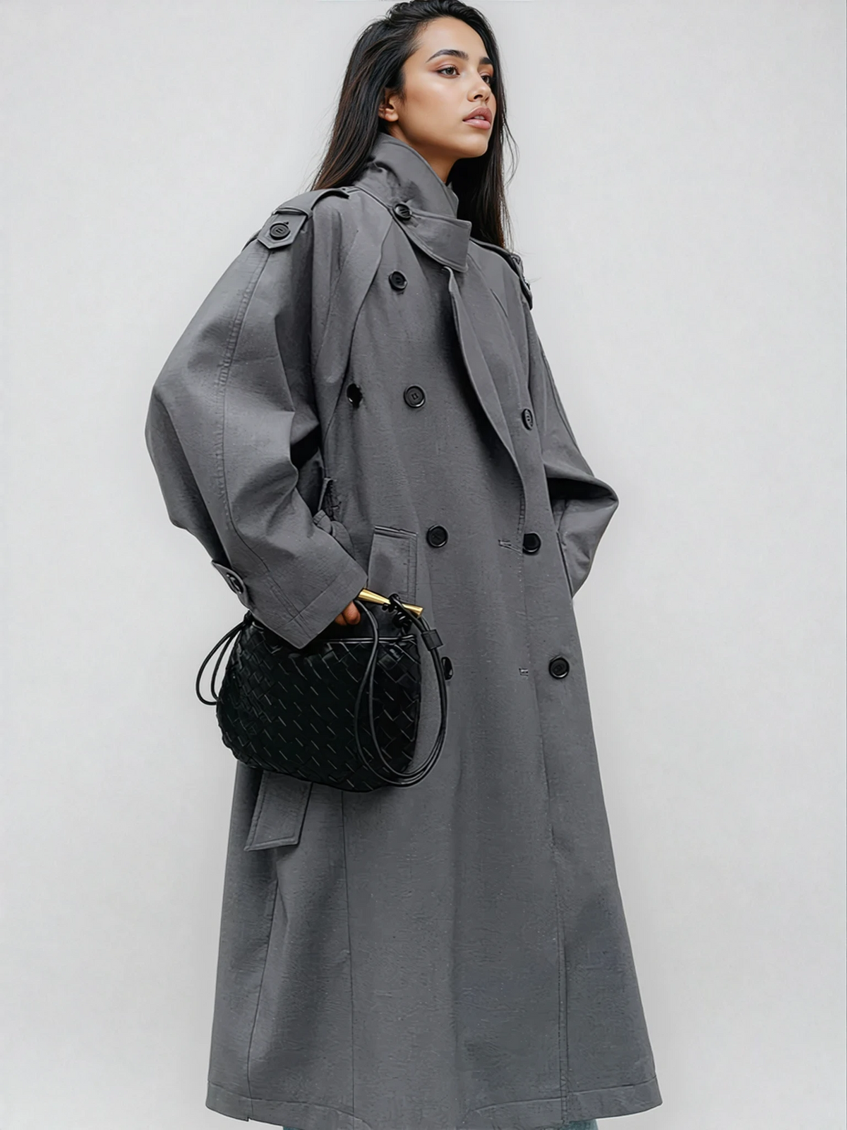 Gabardina Larga Oversized para Mujer