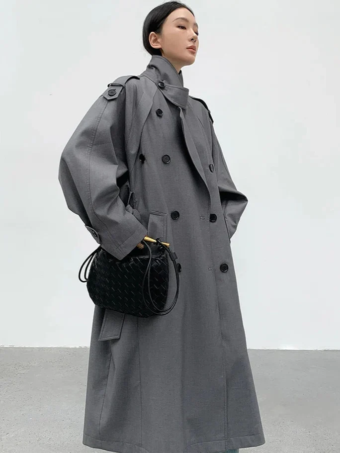 Gabardina Larga Oversized para Mujer