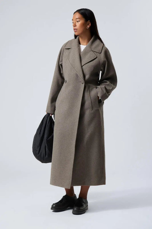 Abrigo Largo Oversized de Lana para Mujer