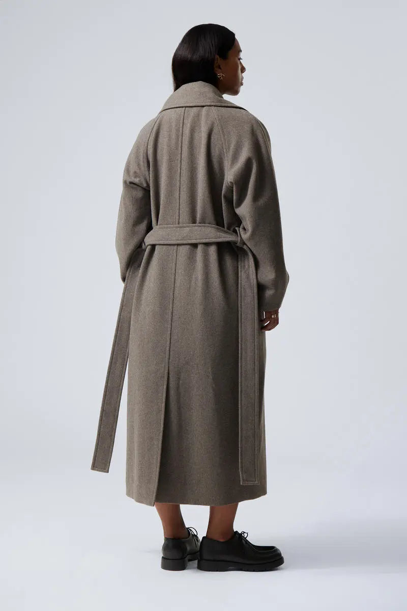 Abrigo Largo Oversized de Lana para Mujer