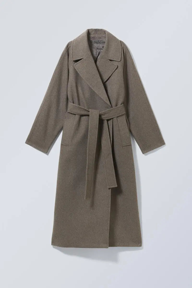 Abrigo Largo Oversized de Lana para Mujer