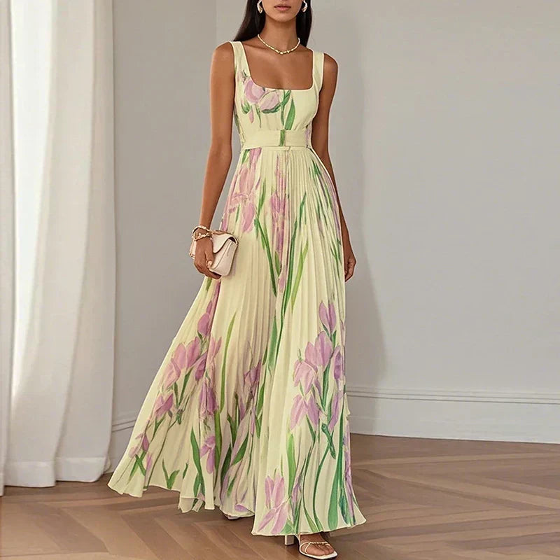 Oriah | Vestido largo floral de corte en A