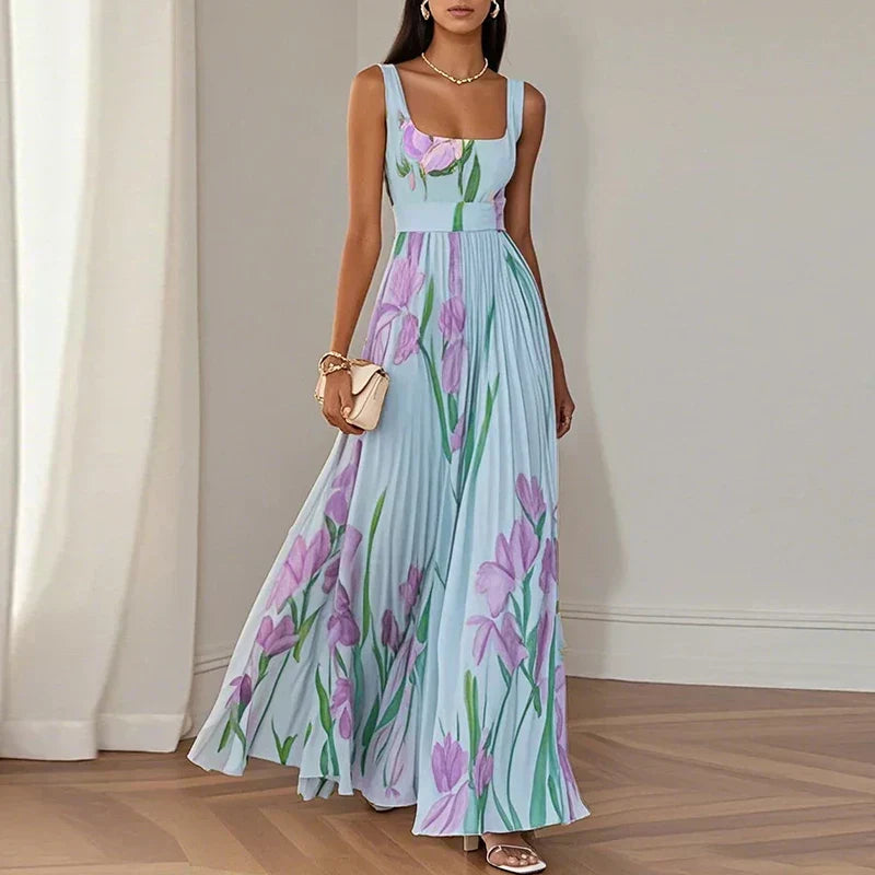 Oriah | Vestido largo floral de corte en A