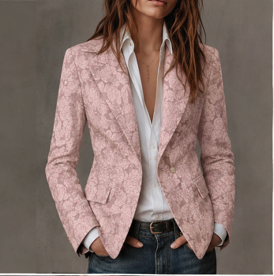 Loretta | Blazer entallado de cachemira con diseño jacquard