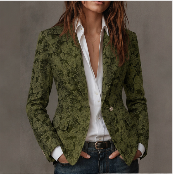 Loretta | Blazer entallado de cachemira con diseño jacquard