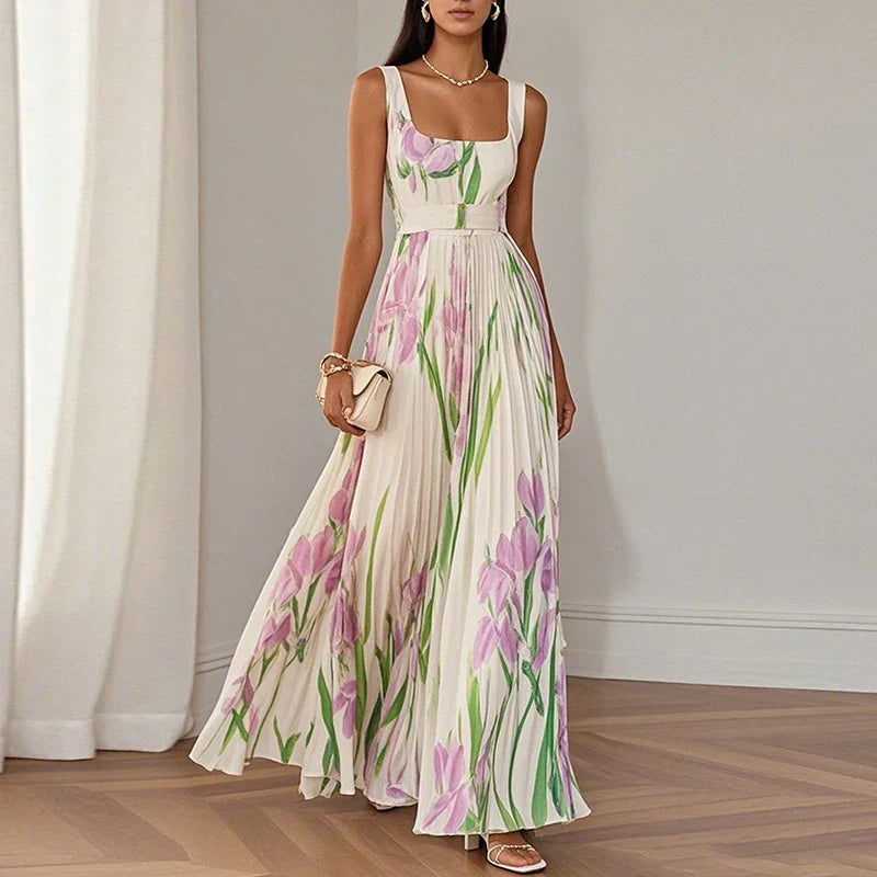 Oriah | Vestido largo floral de corte en A