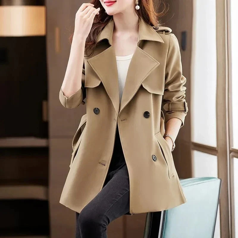 Gabardina Negra para Mujer – Capa Estilosa para el Entretempo