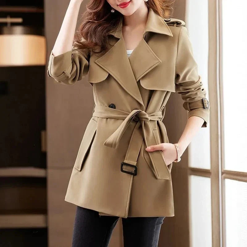 Gabardina Negra para Mujer – Capa Estilosa para el Entretempo