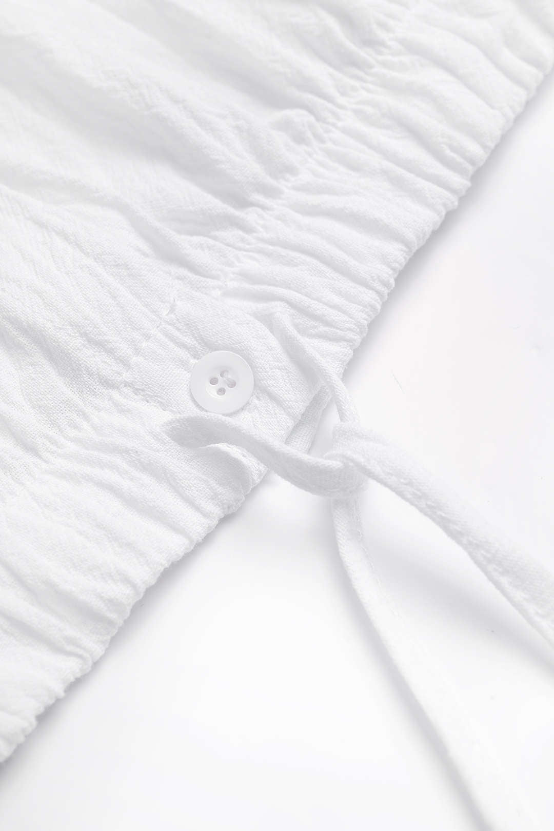 Camisa de Cuello con Cordón de Manga Corta