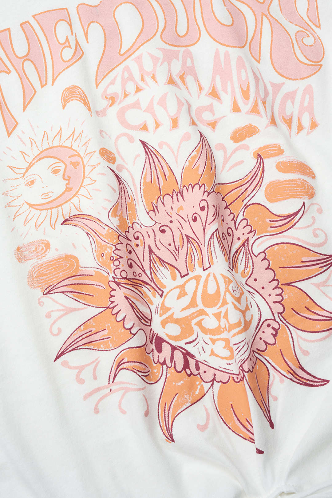 Camiseta de Manga Corta Anudada con Dobladillo de Estampado Floral