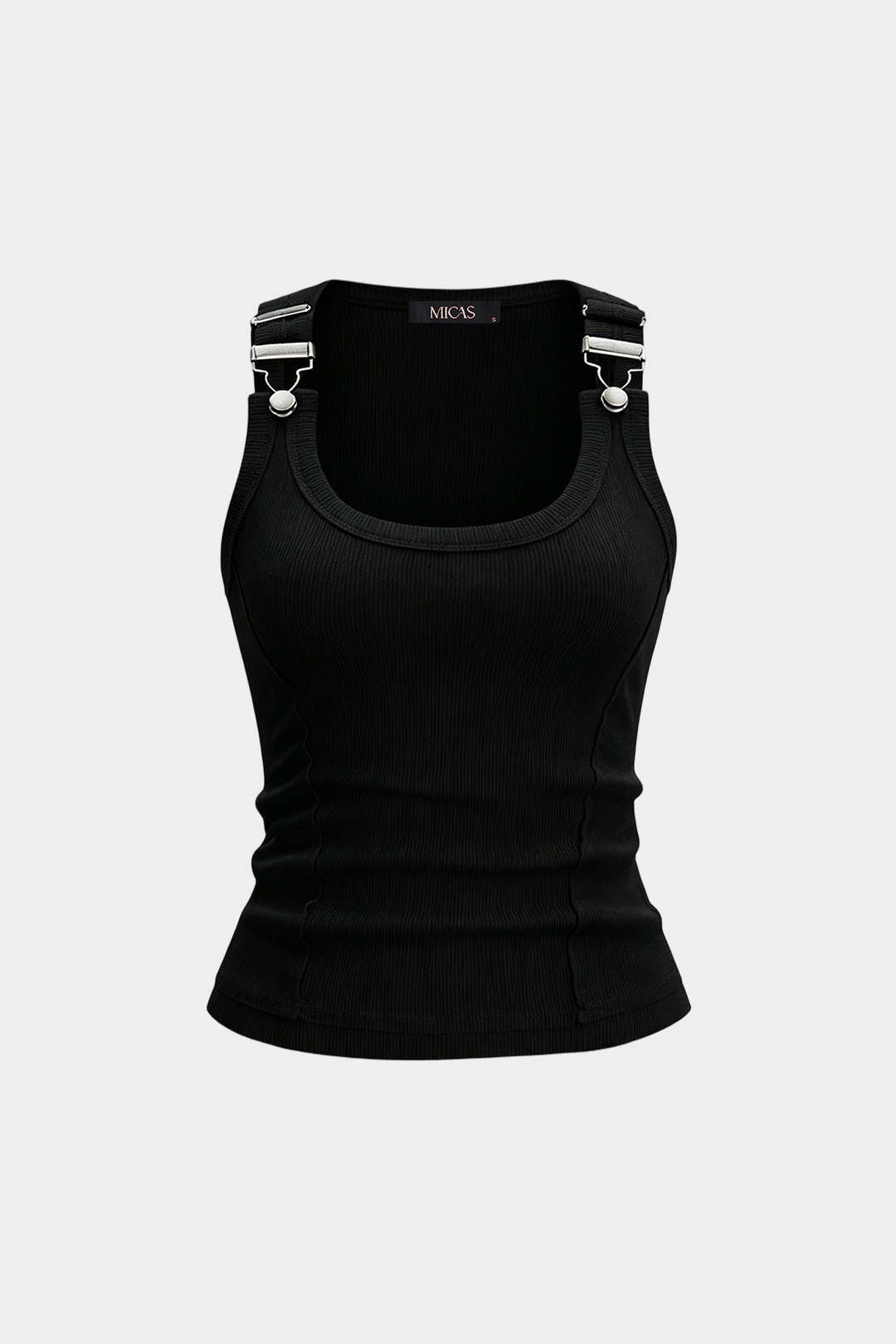 Camiseta sin Mangas Metálica de Cuello Redondo