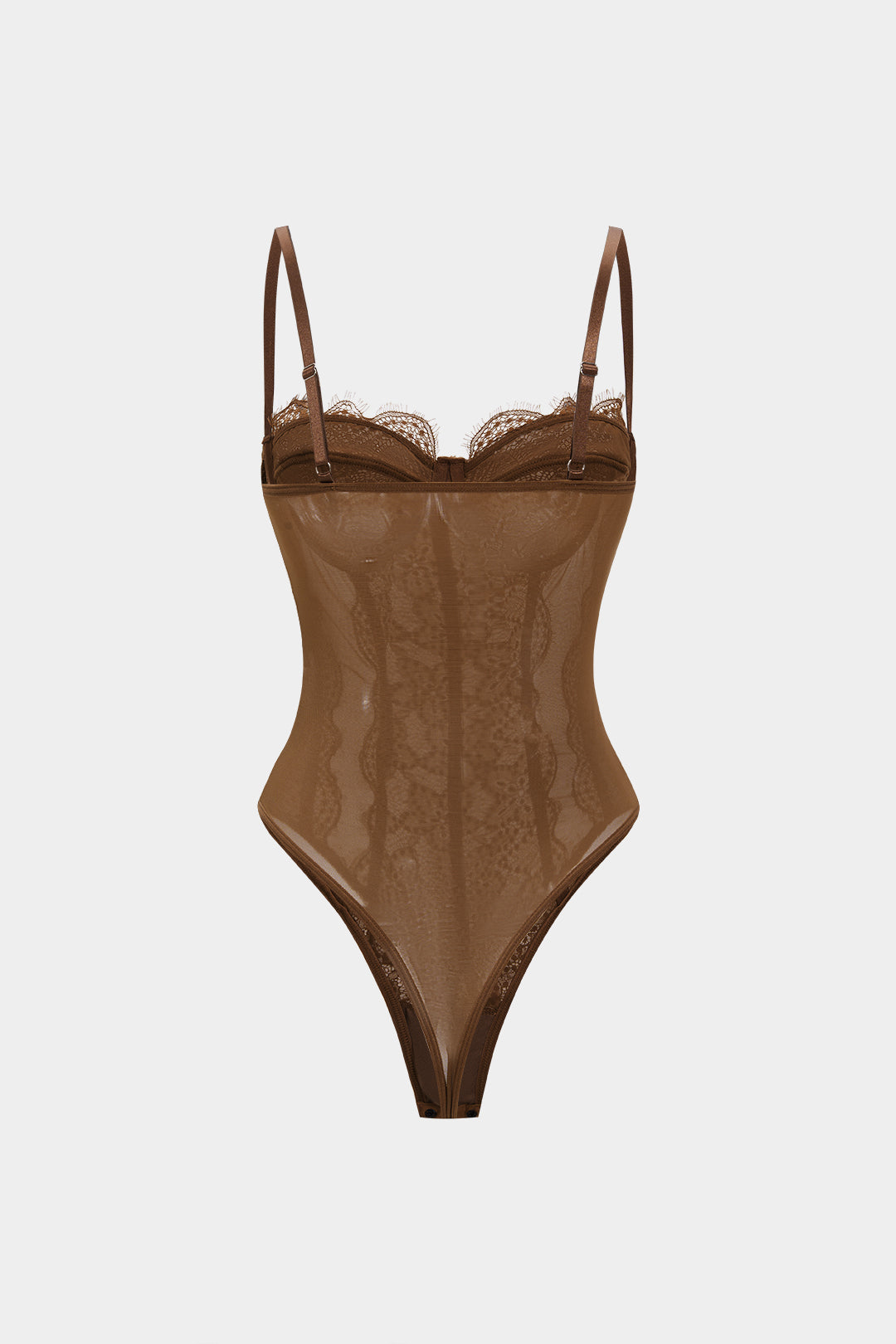 Body Bustier Corsé de Malla Transparente