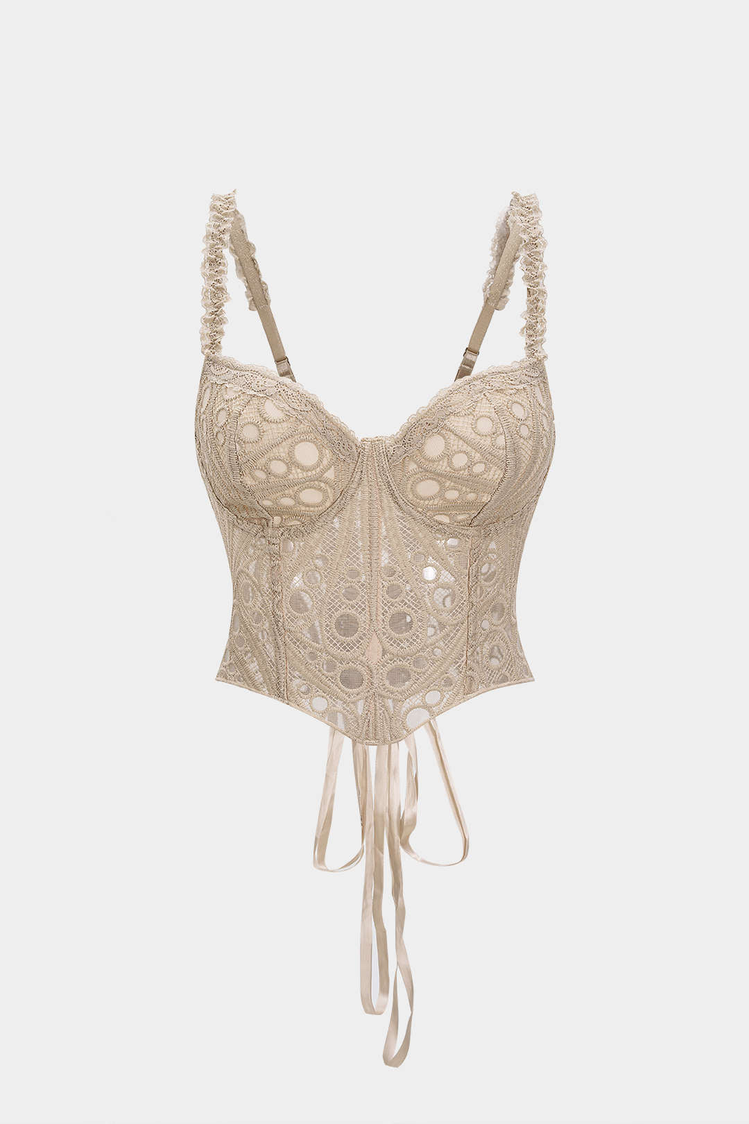 Top Camisola Espalda Anudada de Encaje