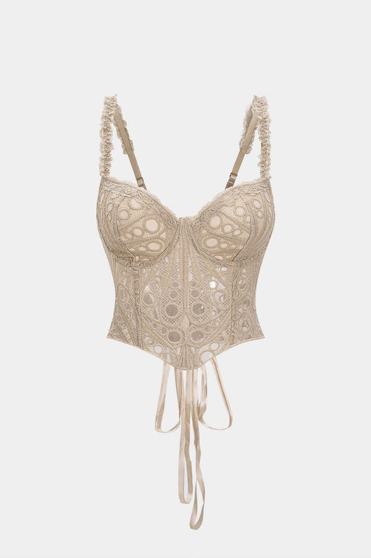 Top Camisola Espalda Anudada de Encaje