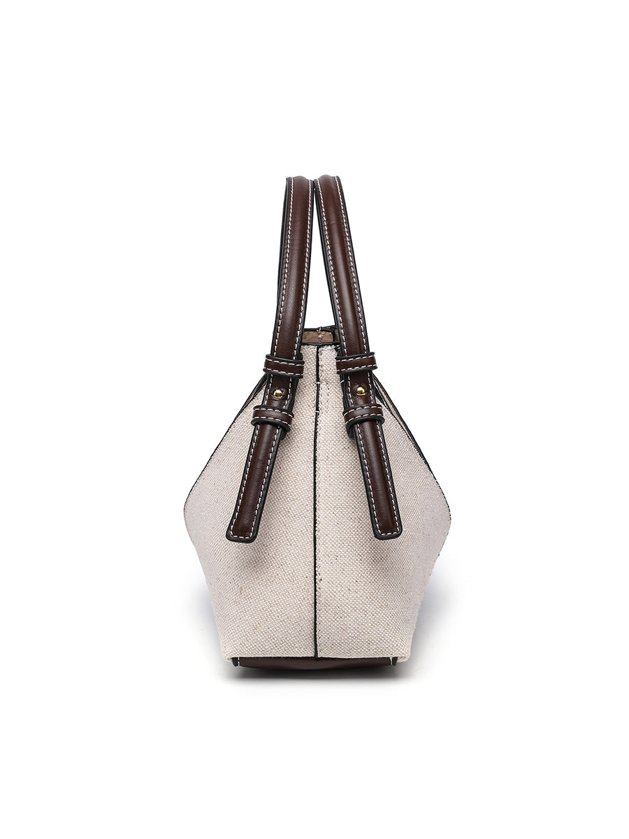 Bolso Bandolera de Lona para Mujer con Cremallera Dorada