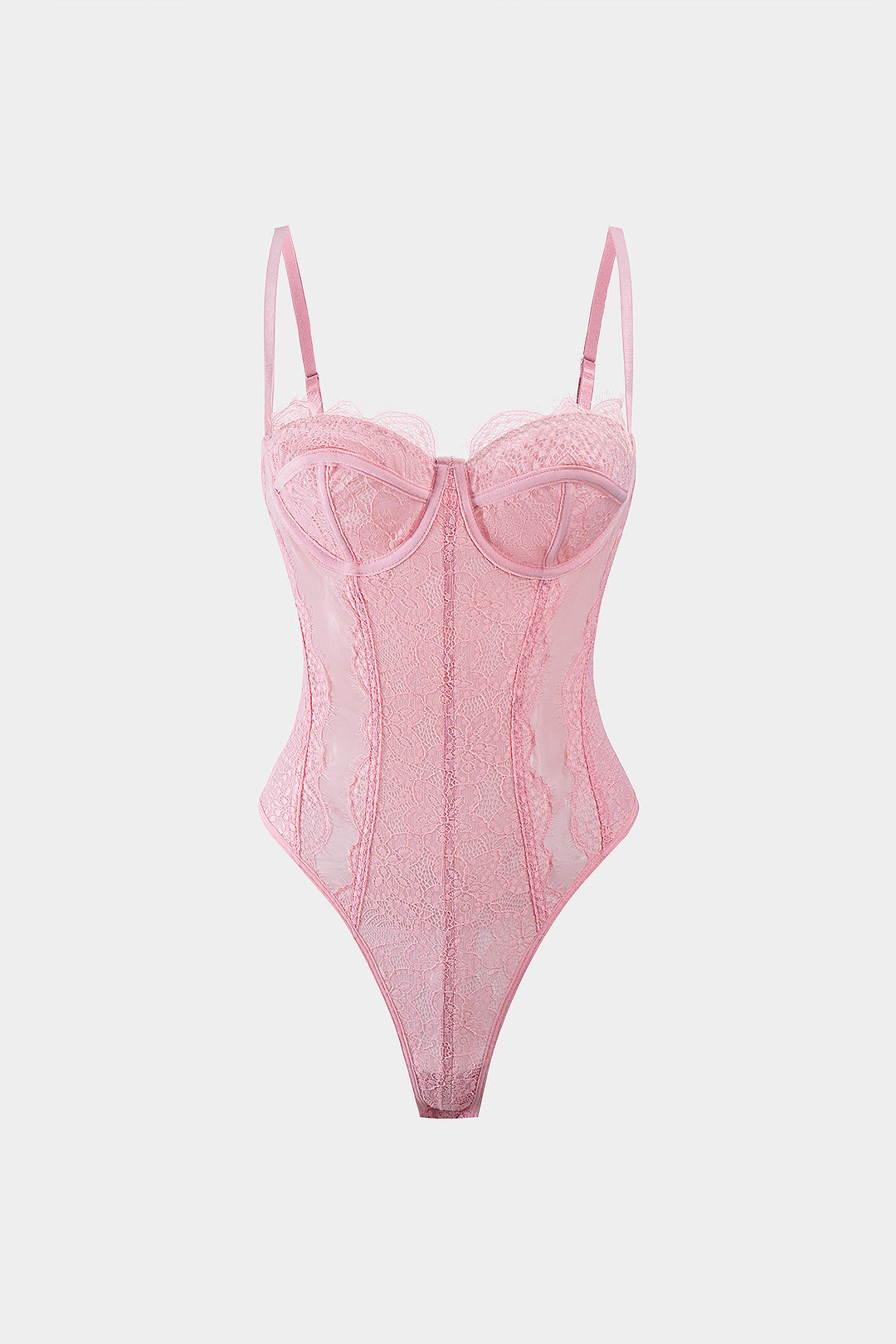 Body Bustier Corsé de Malla Transparente