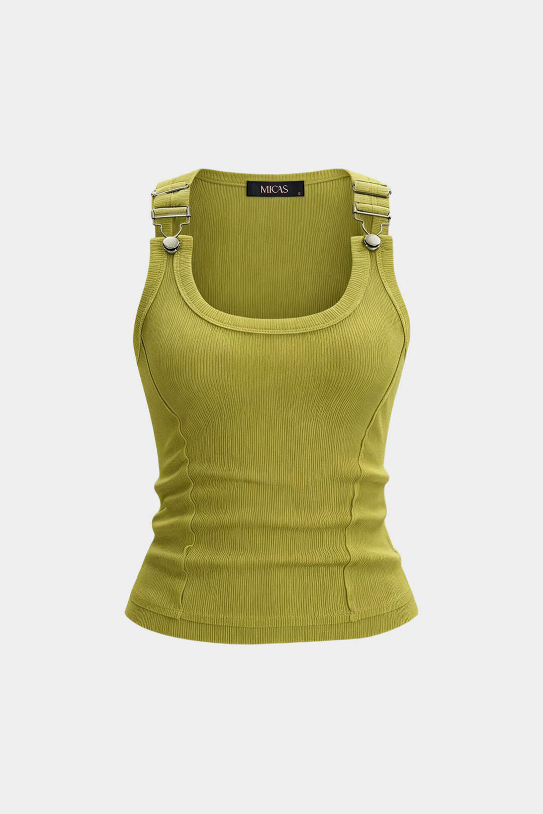 Camiseta sin Mangas Metálica de Cuello Redondo