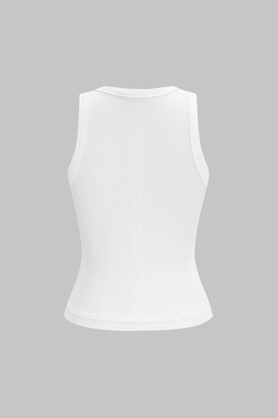 Camiseta sin Mangas Metálica de Cuello Redondo