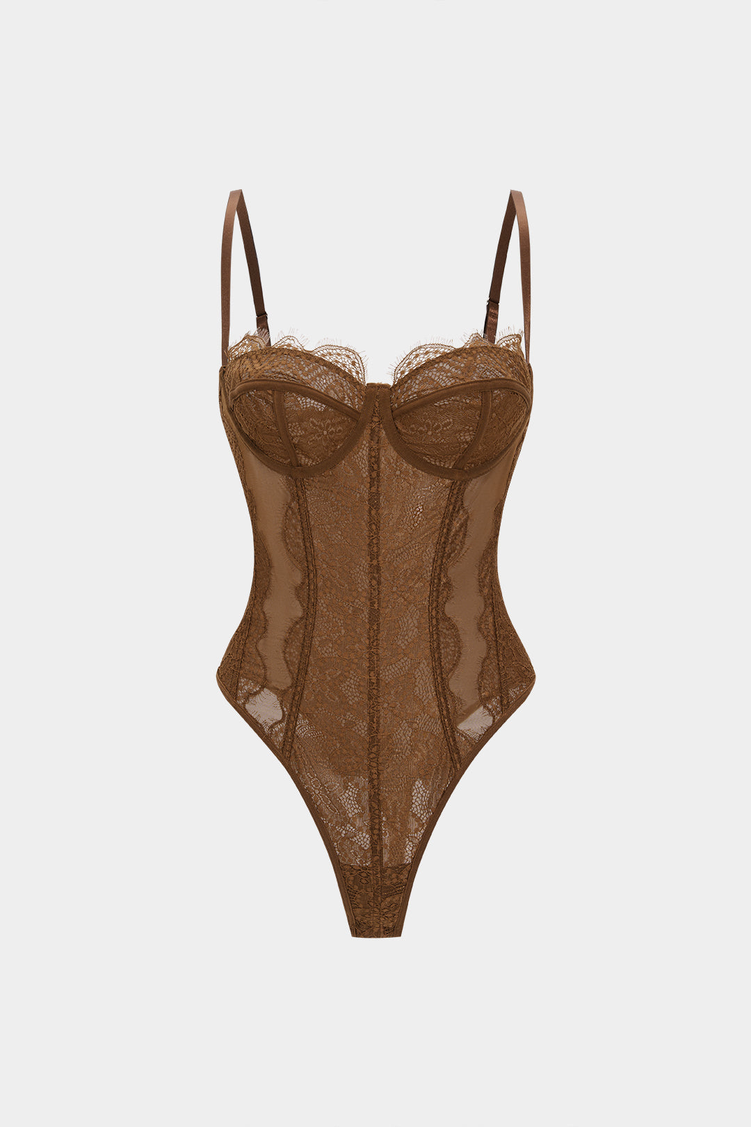 Body Bustier Corsé de Malla Transparente