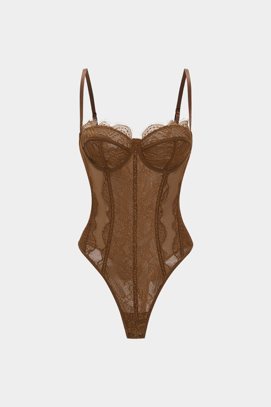 Body Bustier Corsé de Malla Transparente