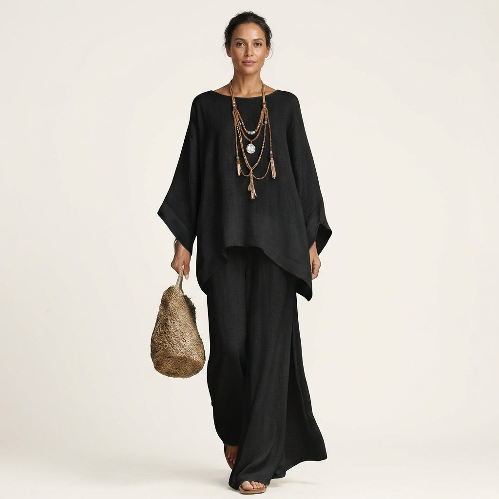 Majolie | Conjunto bohemio de mezcla de lino