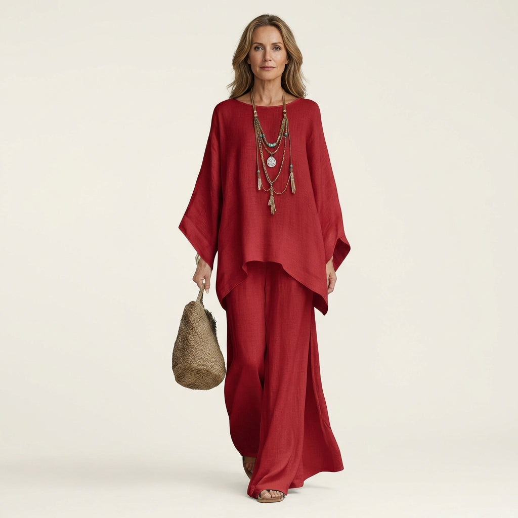 Majolie | Conjunto bohemio de mezcla de lino