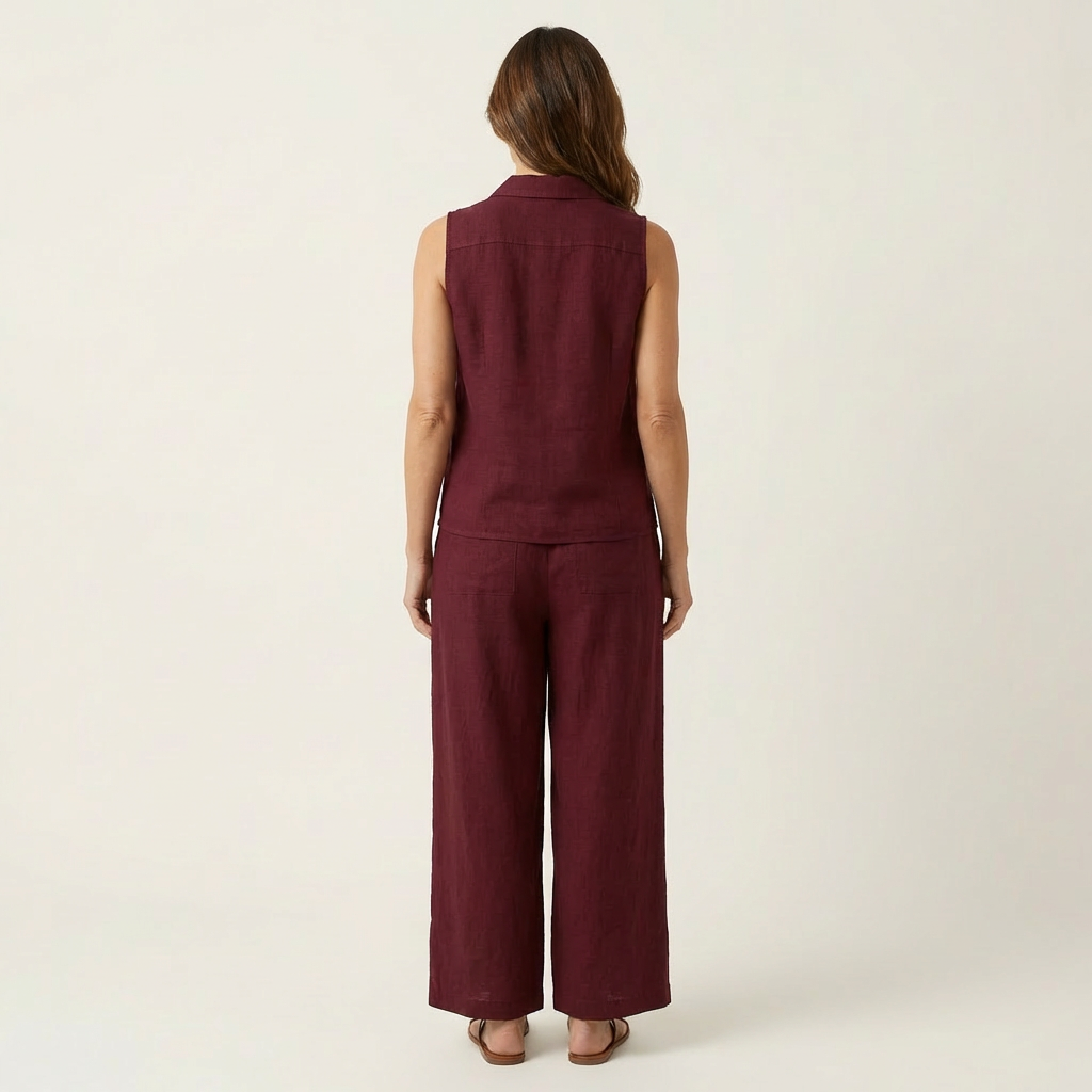 Twiila | Conjunto de blusa cruzada y pantalón de pierna ancha