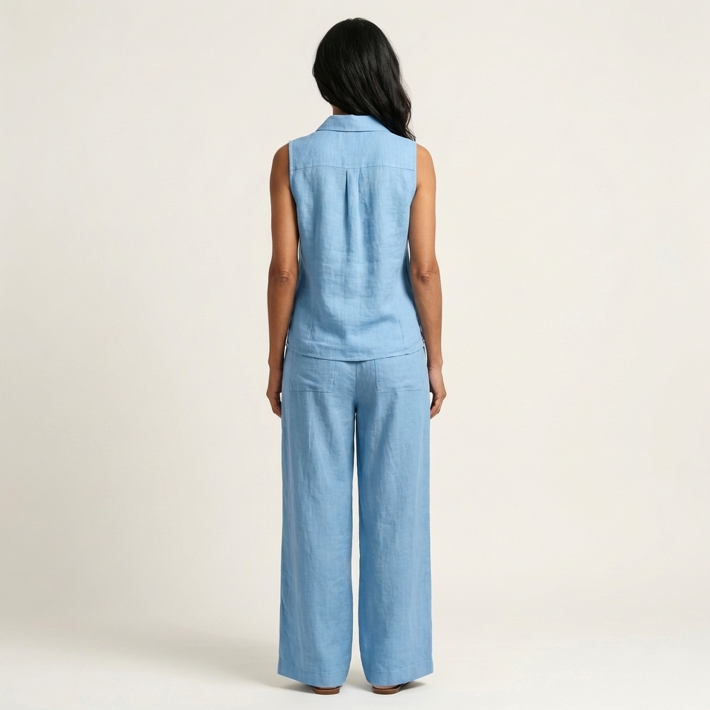 Twiila | Conjunto de blusa cruzada y pantalón de pierna ancha