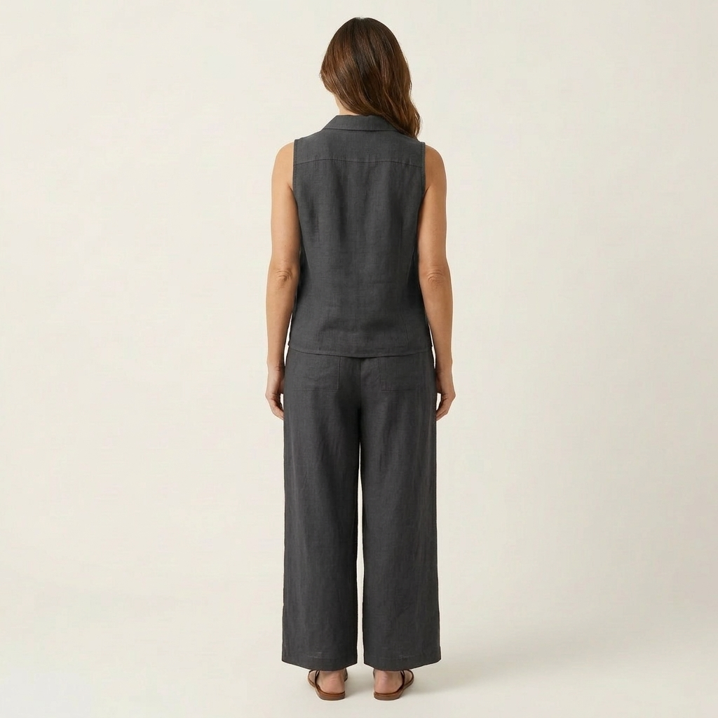Twiila | Conjunto de blusa cruzada y pantalón de pierna ancha
