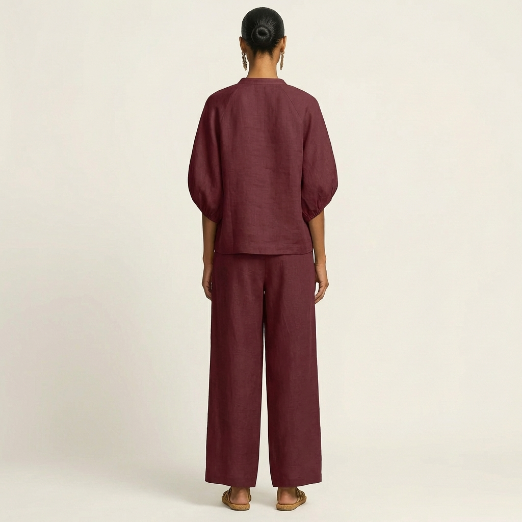 Marlowe | Conjunto con cremallera frontal y mangas abullonadas