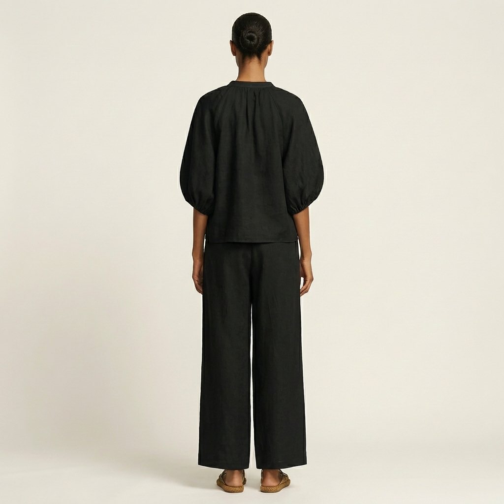 Marlowe | Conjunto con cremallera frontal y mangas abullonadas