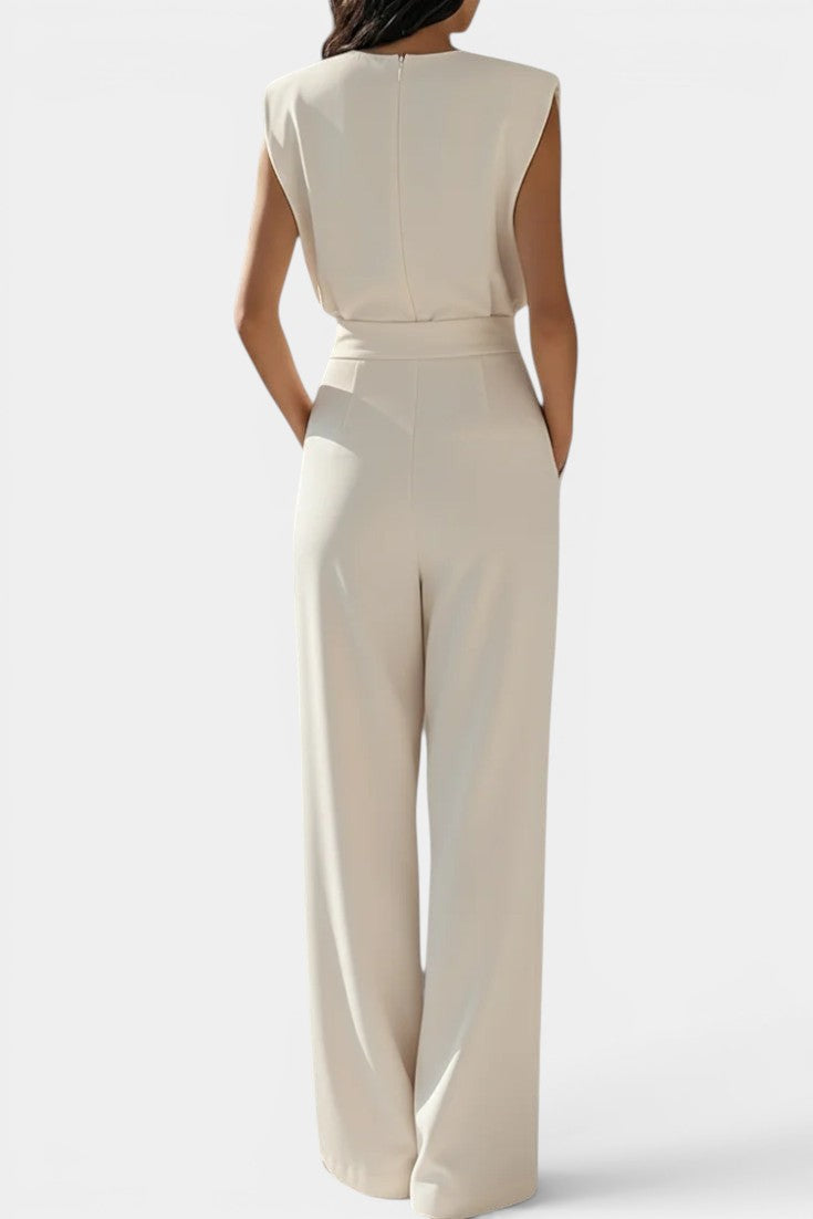Billie - Mono Pantalón Ancho Cuello Redondo Hombros Estructurados