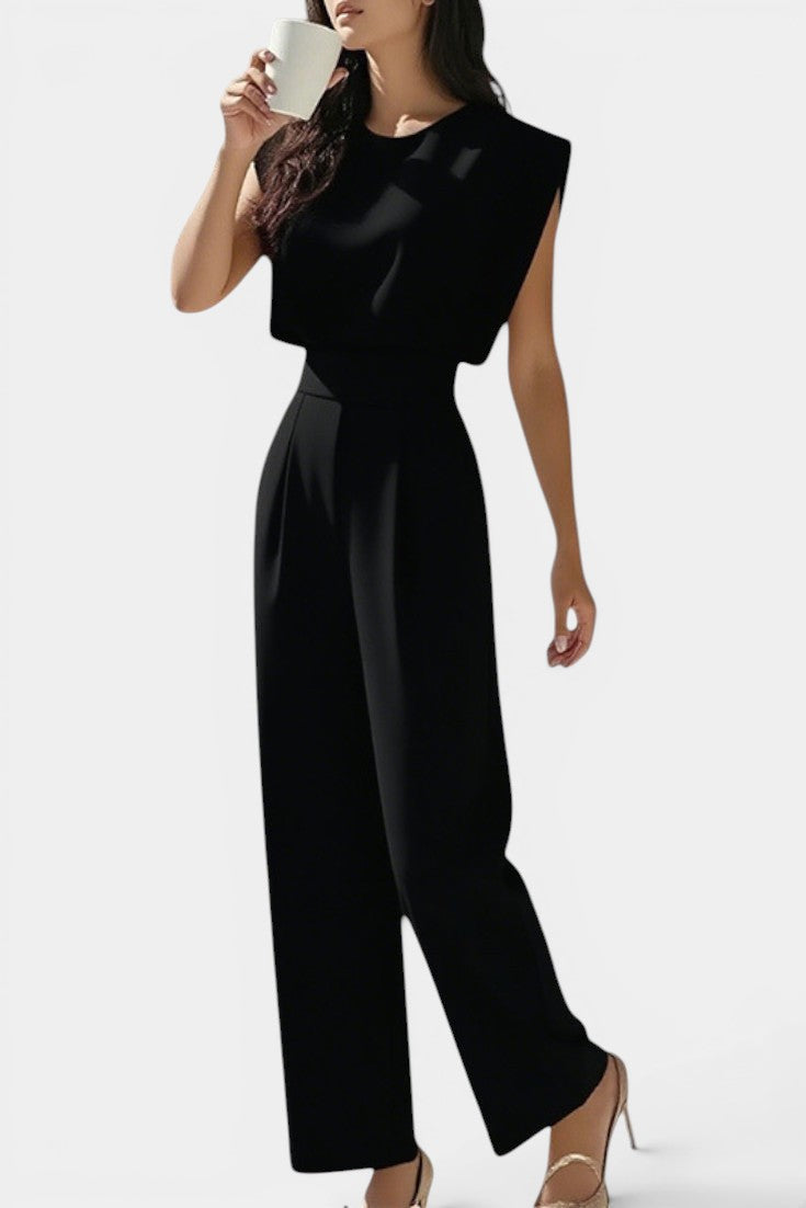 Billie - Mono Pantalón Ancho Cuello Redondo Hombros Estructurados