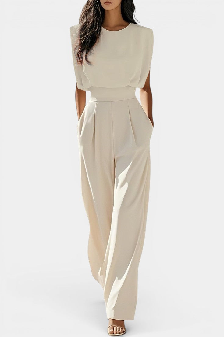 Billie - Mono Pantalón Ancho Cuello Redondo Hombros Estructurados