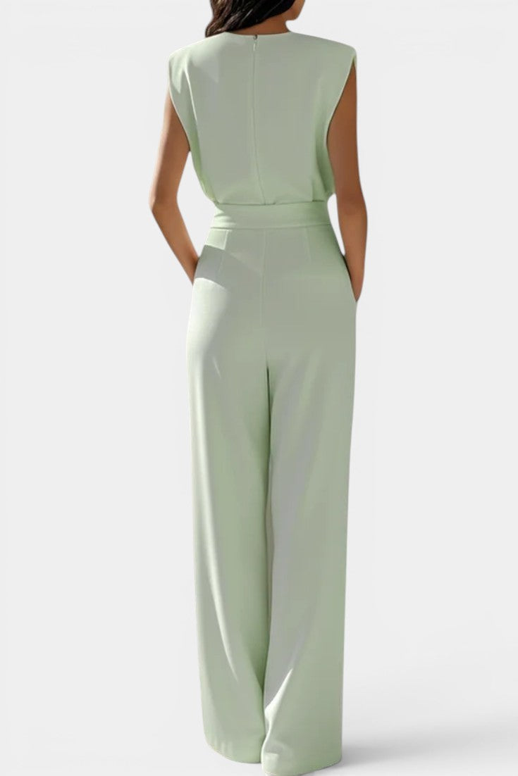Billie - Mono Pantalón Ancho Cuello Redondo Hombros Estructurados