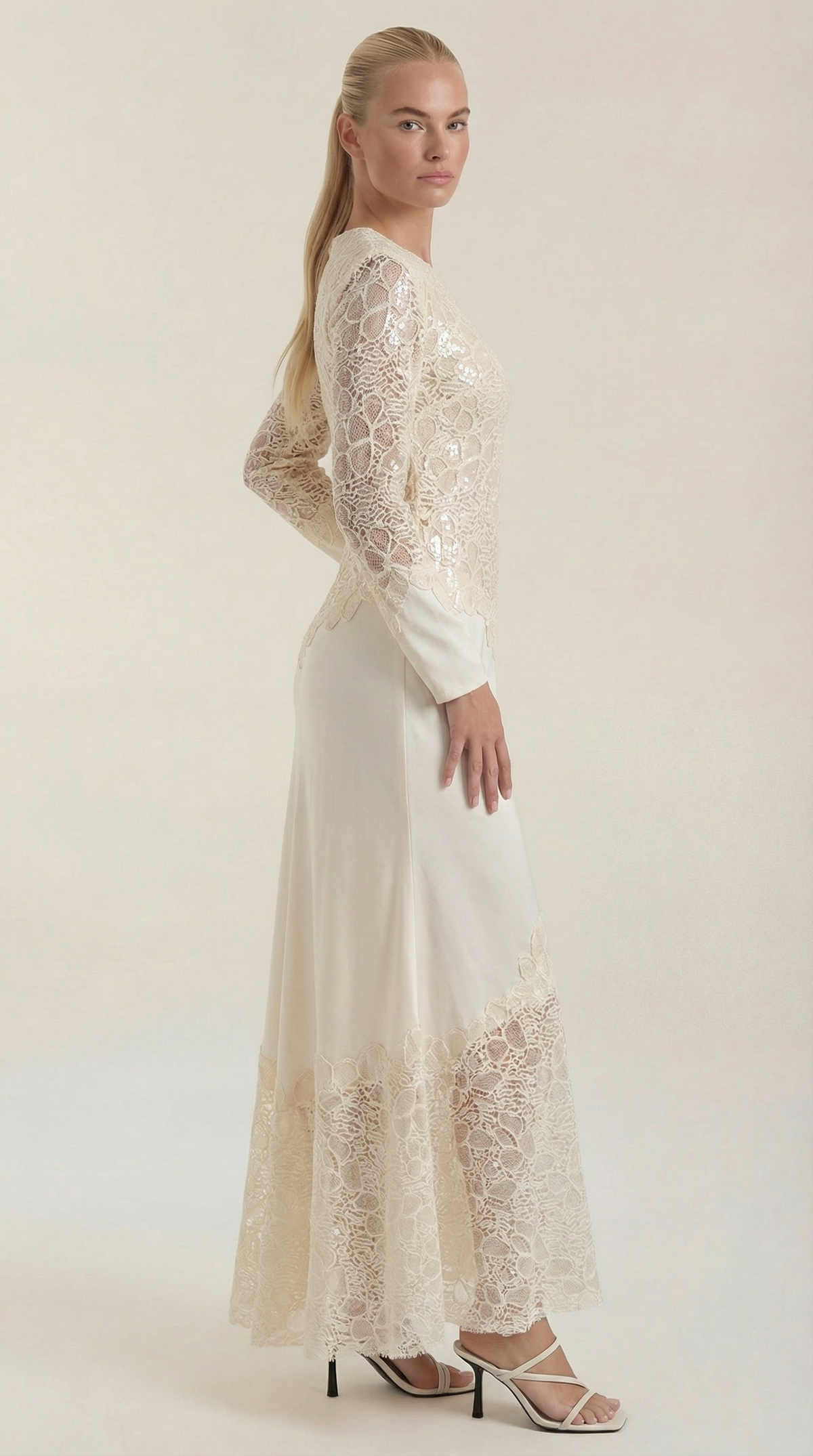 Elise | Vestido largo de lentejuelas y encaje