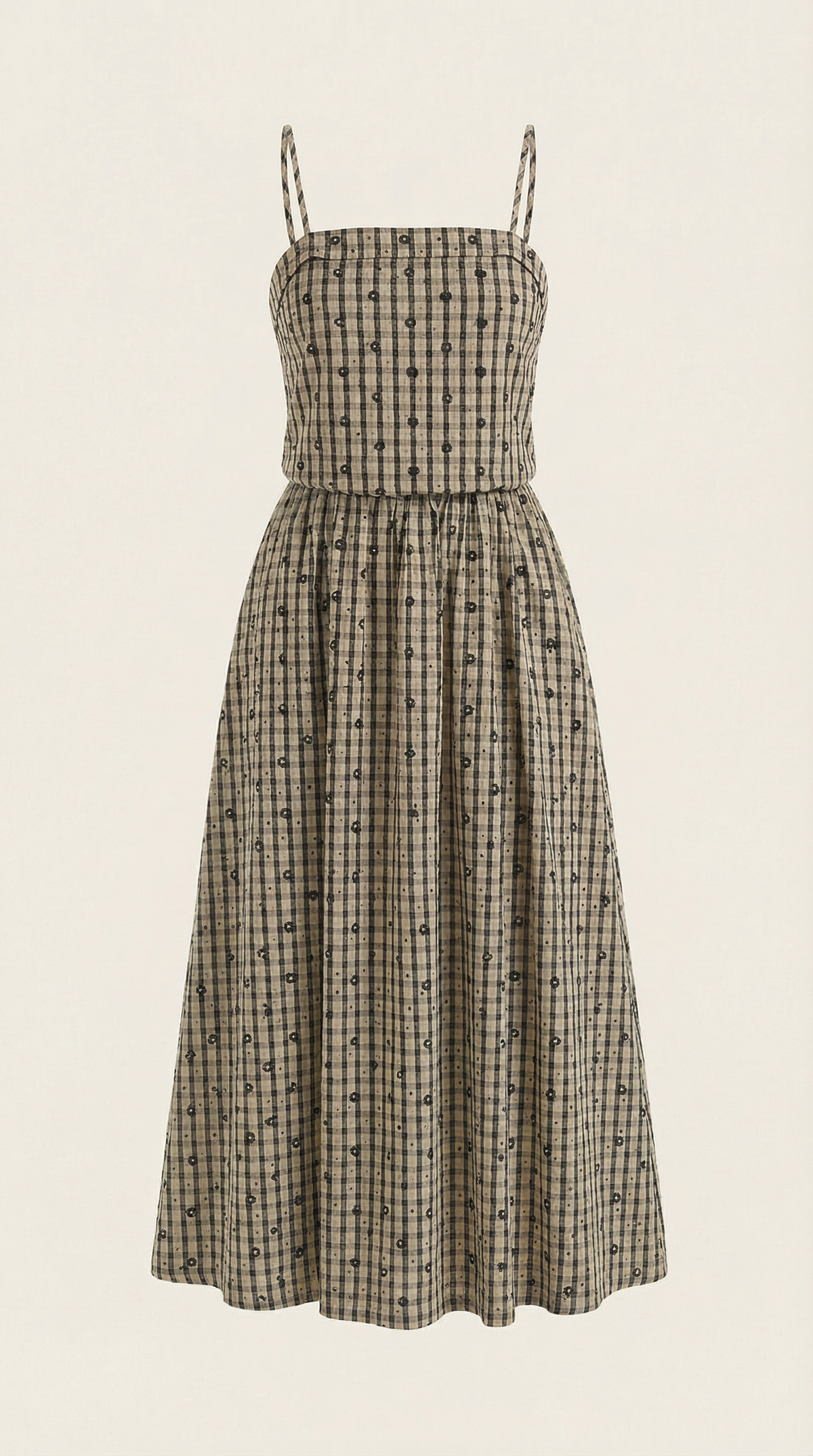 Vestido midi de cuadros para verano