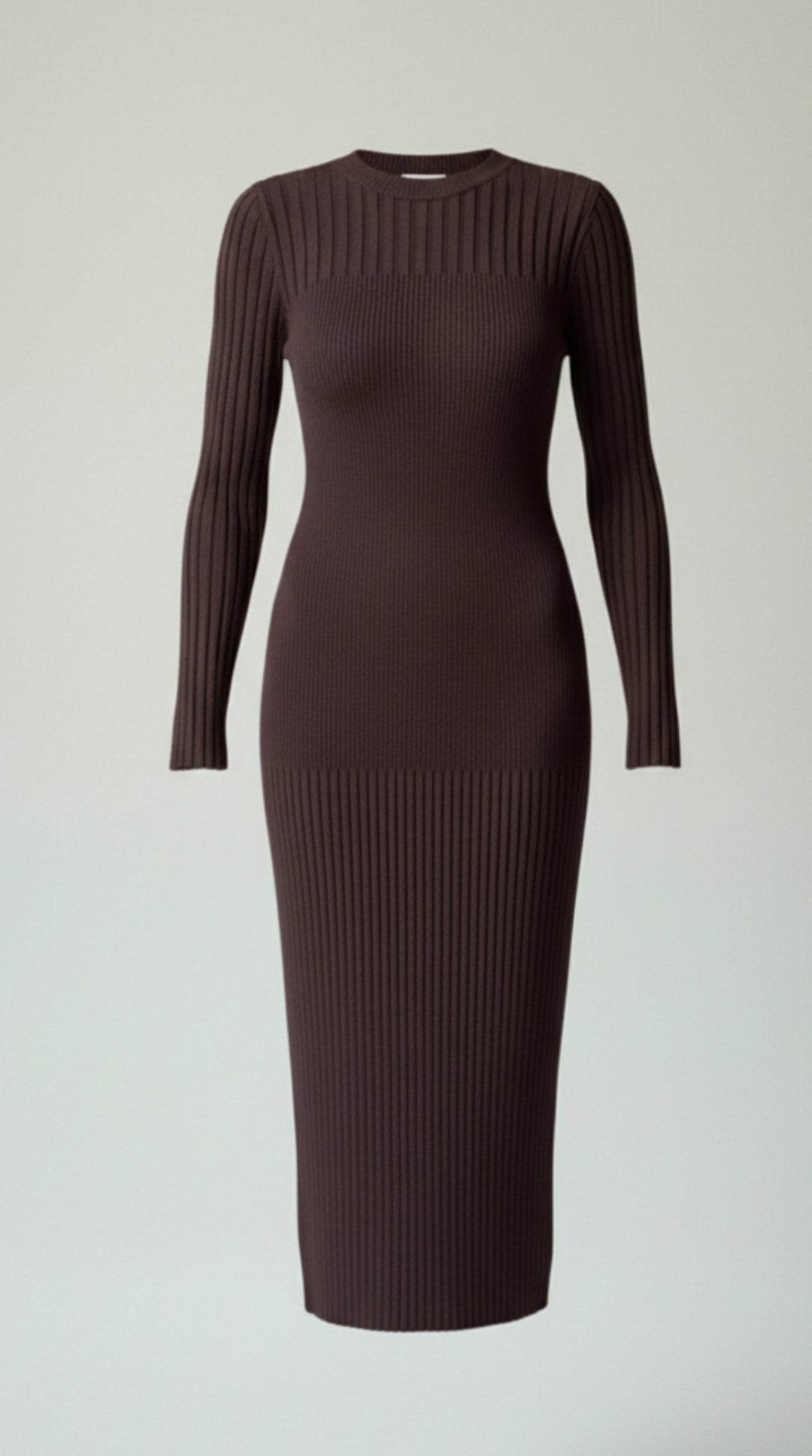 Sheila | Vestido midi ajustado de punto acanalado