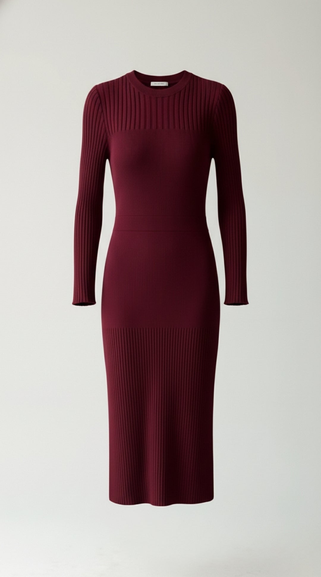 Sheila | Vestido midi ajustado de punto acanalado