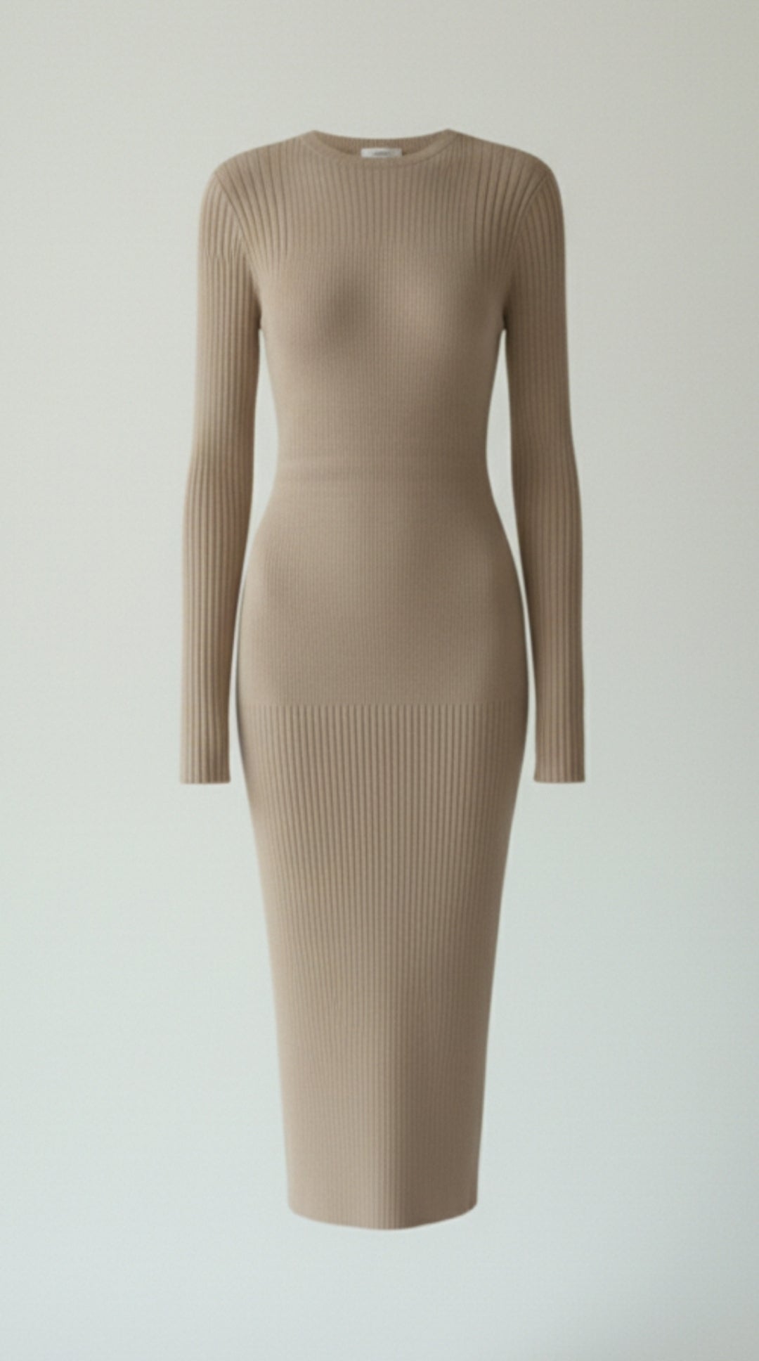 Sheila | Vestido midi ajustado de punto acanalado