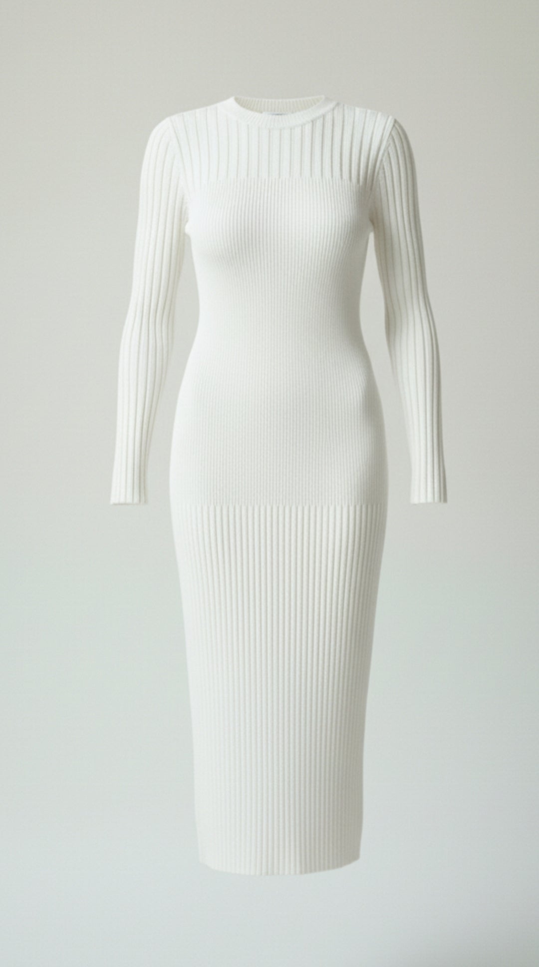 Sheila | Vestido midi ajustado de punto acanalado