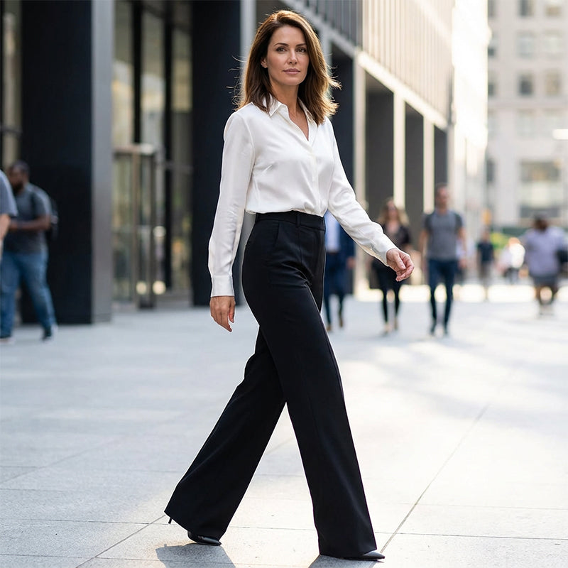 Yakelin  | Pantalones de traje de tiro alto para mujer
